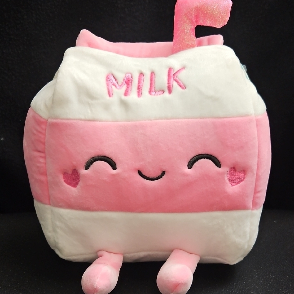 Cute Pink and White Milk Carton Plush